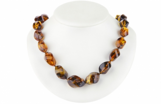 Green Amber Necklace Baltic Twist