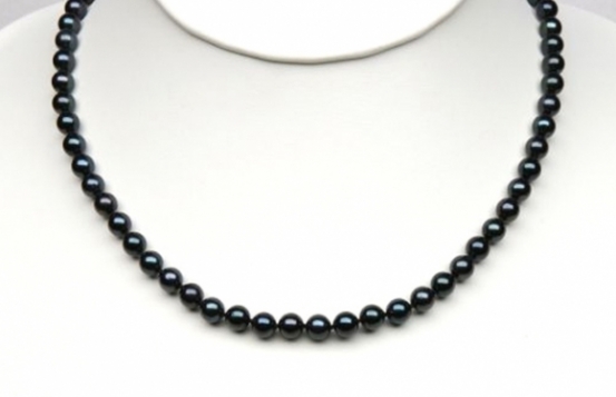 Akoya Pearls Necklace Black Swan 7.5 mm
