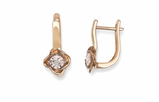 Gold Earrings with Diamonds Diana