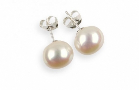 Silver Pearl Earrings CASABLANCA 12 - 14 mm