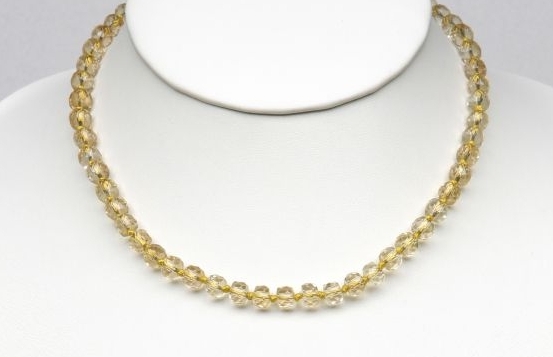 Citrine Necklace 6 - 12 mm Gold Clasp