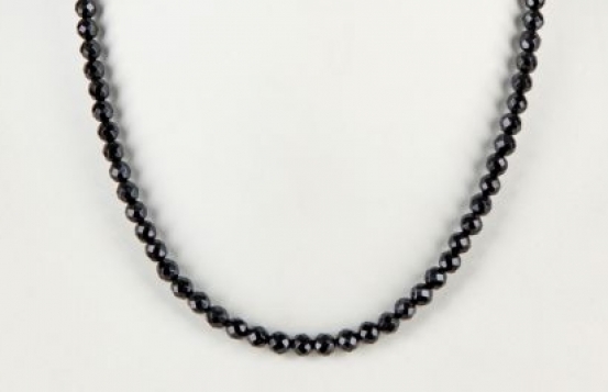 Black Tourmaline Necklace 6 mm - 42 & 50 cm