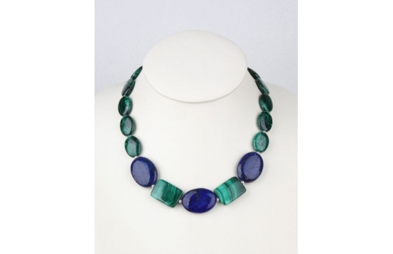 Necklace RAPHSODY - Malachite & Lapis lazuli