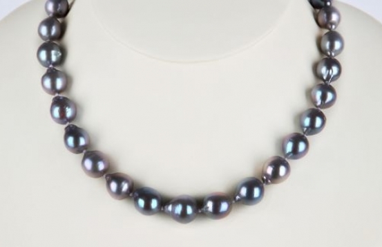 Biserna ogrlica črni biseri VIALA 11-14 mm