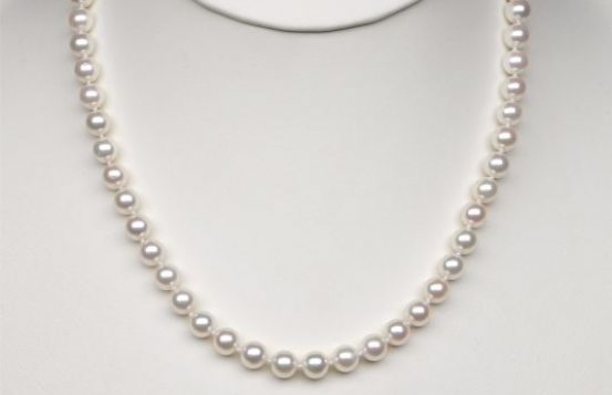 Sea Pearl Necklace Akoya 8 mm - Silver & Gold