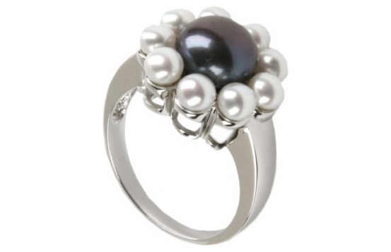 Pearl Ring Black & White BLOSSOM