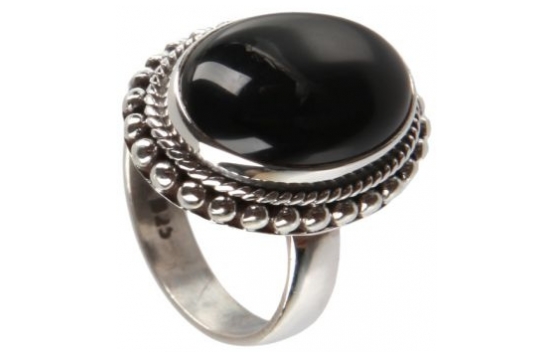Silver Ring MARGO with ONYX