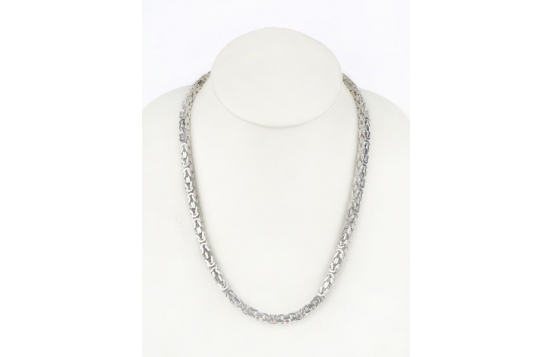 Silver Necklace Royal Knitting Byzantium 5 mm - 55 in 60 cm