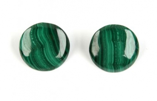 Malachite Earrings 20 & 25 mm - Clip patent 