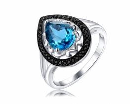 Prstan Love Blue - modri topaz in spineli