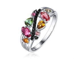 Silver Ring LOVE SMILE PROMENADE TOURMALINE