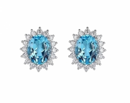 Blue Topaz Earrings Love Blue 8 x 10 mm