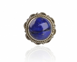 Srebrn prstan Lapis Orient 12 mm