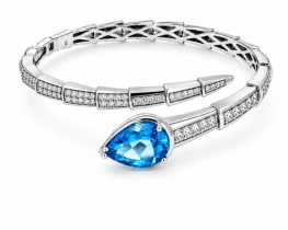 Silver Blue Topaz Bracelet SERPENTI