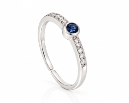 Gold Ring Sigma - Blue Sapphire & Diamonds