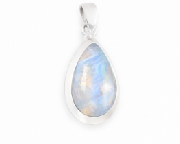 Srebrn obesek Mavrična solza - mesečev kamen
