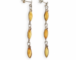 Honey Amber Earrings Marquise