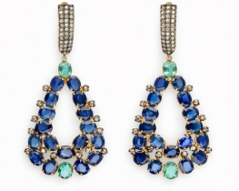 Zlati uhani Modra Princesa