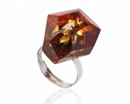 Srebrn prstan Baltic Green