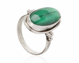 Silver Ring EROS MALACHITE