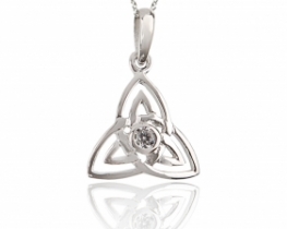 Srebrn obesek TRISKELION s cirkonom