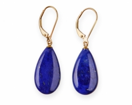 Zlati uhani lapis MARINE BLUE