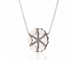 Silver Necklace STAR with hearts