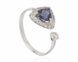 Prstan Blue Princess - tanzanit z diamanti