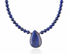 Ogrlica lapis lazuli z obeskom 24 x 30 mm