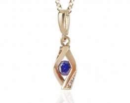 Yellow Gold Pendant Blue Hug