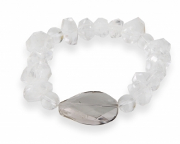 Bracelet Herkimer & Rock Crystal 