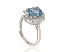 Ring LB Blue topaz Baguette