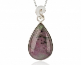 Silver Pendant Ruby Zoisite 15 x 22 mm