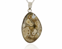 Silver Pendant Ocean Jasper