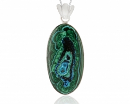 Silver Pendant Malachite & Chrysocolla