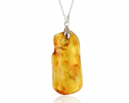 Amber Pendant on a Silk Ribbon