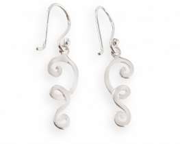 Silver Earrings Spiral