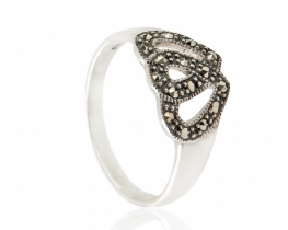 Silver Ring IN LOVE with Marcasites