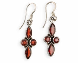 Silver earrings ORISSA Garnet