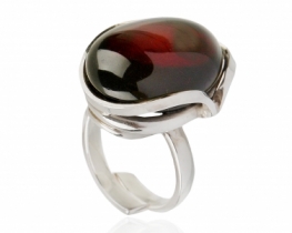 Silver Ring CHERRY AMBER