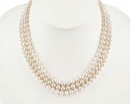 Pearl Necklace EVITA P. 7 mm - Three-row