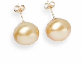 Gold Pearl Earrings JULIA 12,5 mm