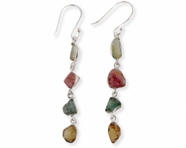  Tourmaline multicolour Silver Earrings