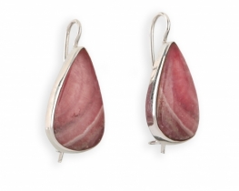 Silver Earrings Rhodochrosite Rosa del Inca