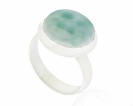 Silver Ring Larimar - Circle