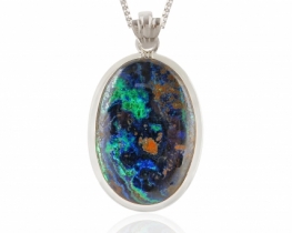 Azurite AAA Silver Pendant