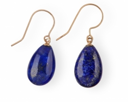 Lapis lazuli Gold Earrings Royal Blue 