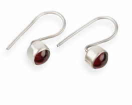 Silver Earrings Garnet & Amethyst