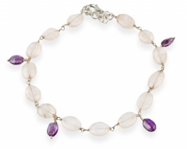 Zapestnica roževec ali mesečev kamen + CHARM ametist