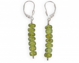 Peridot Silver Earrings 7 mm